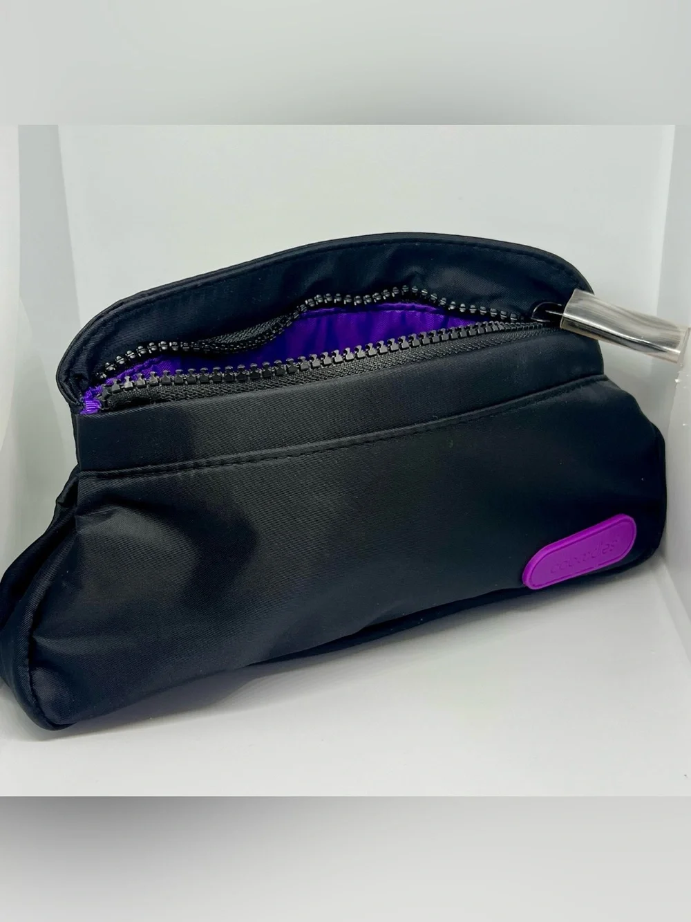 Caboodles Black & Purple Cosmetic Makeup Bag Travel Organizer Pouch